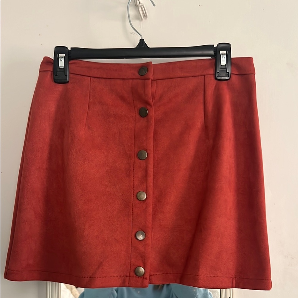 Orange suede skirt EUC